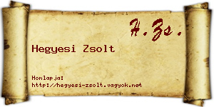 Hegyesi Zsolt névjegykártya